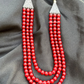 Maroon Color Beads Long Trendy Necklace