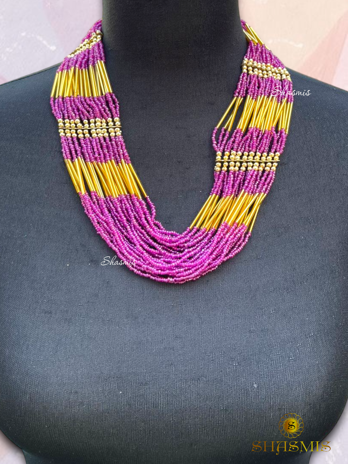 Purple Color Long Sequence Layer Necklace