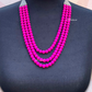Pink Punch Color Beads Long Trendy Necklace