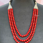 Maroon Color Beads Long Trendy Necklace