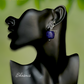 Violet Color Beads With Pearl Boho Necklace With Earrings