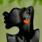 Orange Color Beads Boho Trendy Necklace With Earrings