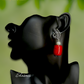 Red Color Boho Pearls Trendy Necklace With Earrings