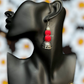 Red Color Long Layer Pearl Necklace With Earrings