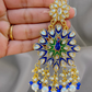 Peacock Design Bridal Necklace and Pearl On Drop With Earrings
