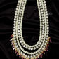 Maroon Color Long Layer Glass Kundan Necklace