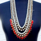 Red Color Beads Long Layer Glass Kundan Necklace