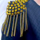 Golden Design Tassel Shoulder Brooch, Pair