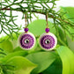 Purple Color Flower Design Polymer Clay Earrings