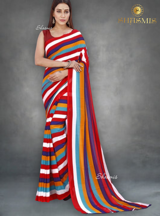 Multi Color Georgette Saree