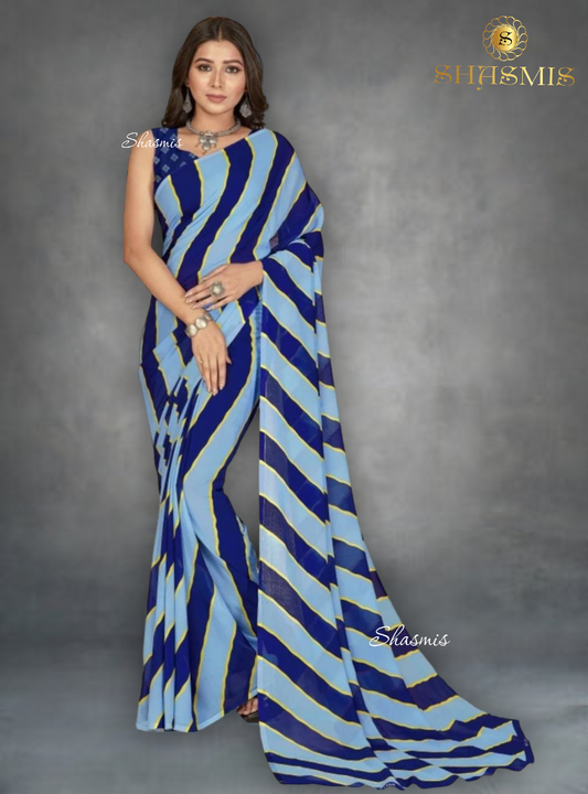 Blue Shade Georgette Design Saree