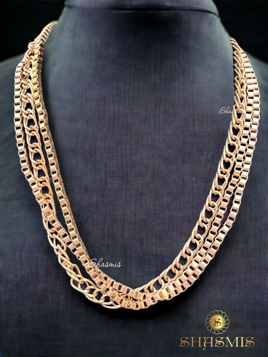 Golden Three Layer Faux Necklace