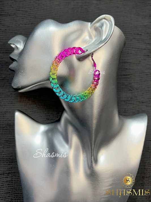 Multi Color Humongous Hoop Earrings