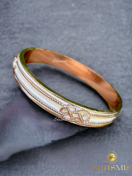 White Color Design Bangle, Single