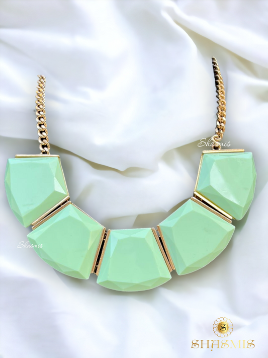 Mint Green Stone Fashion Neck Choker