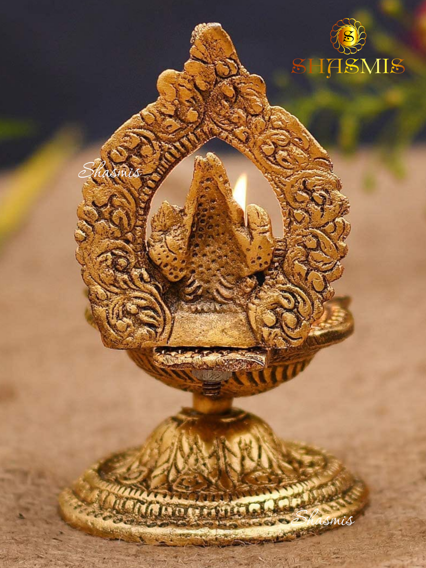 Metal Ganesha Design Decorative Diya