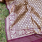 Wine Color Kanjeevaram Silk Blend Saree With Golden Zari Weaving Butas, Fine Quality