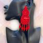 Red Color Beads With Design Drop Beads Embroidery Necklace And Earrings