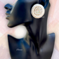 White Beads Design Embroidery Necklace With Earrings