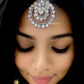 White Clear Stone Oxidised Silver Mangtika