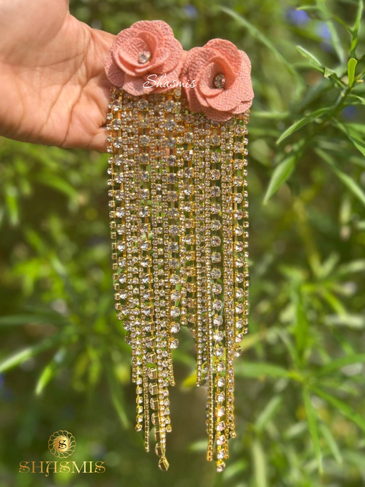 Long Flower Tassel Earrings