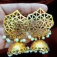 Golden Plated Design Necklace With Mangtika and Earrings
