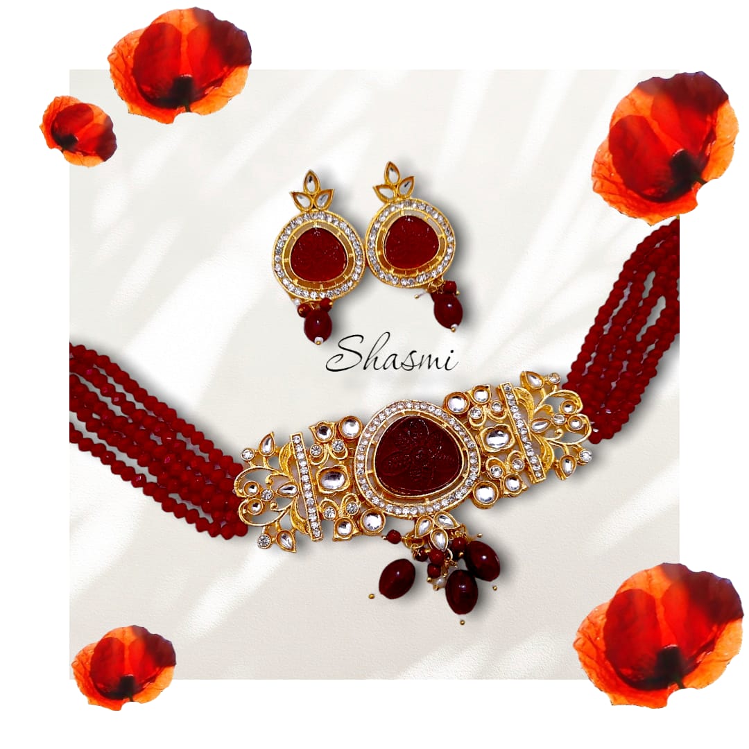 maroon nkundan necklace