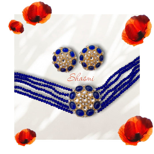 blue moti chokar  