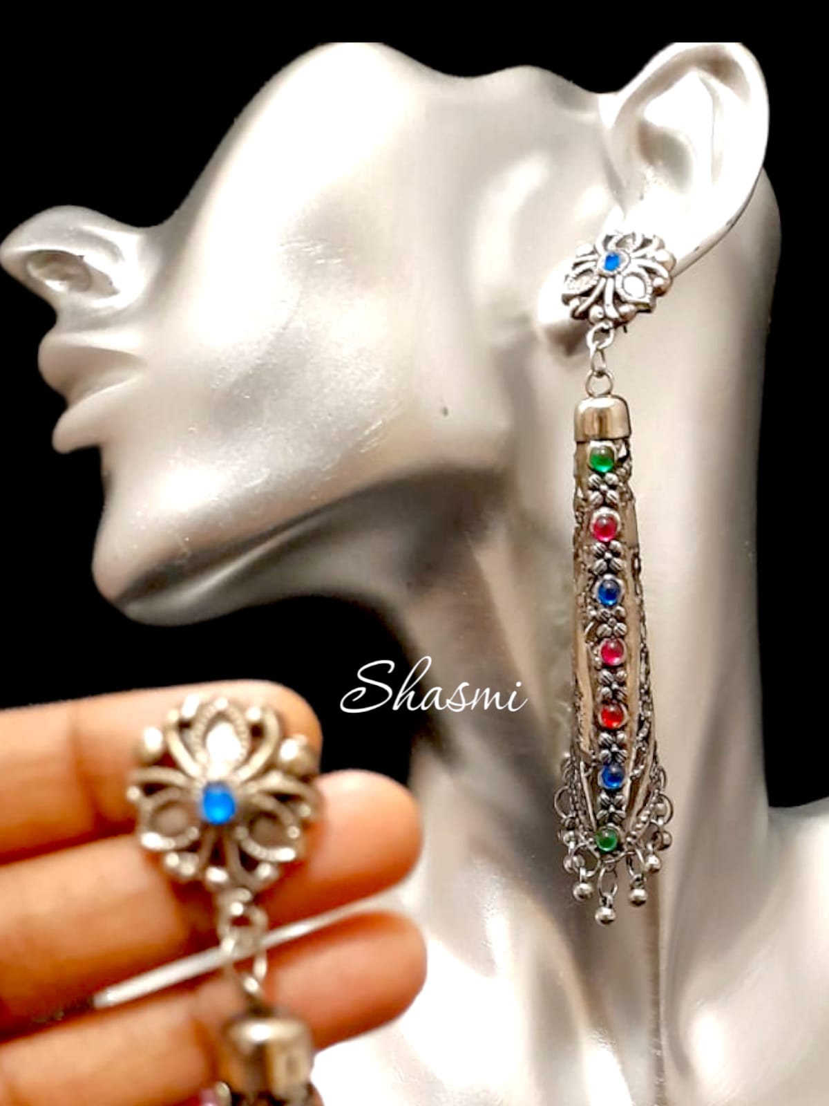 red blue green jewellery