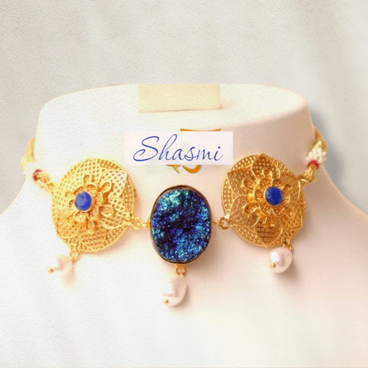 blue druzy jewellery