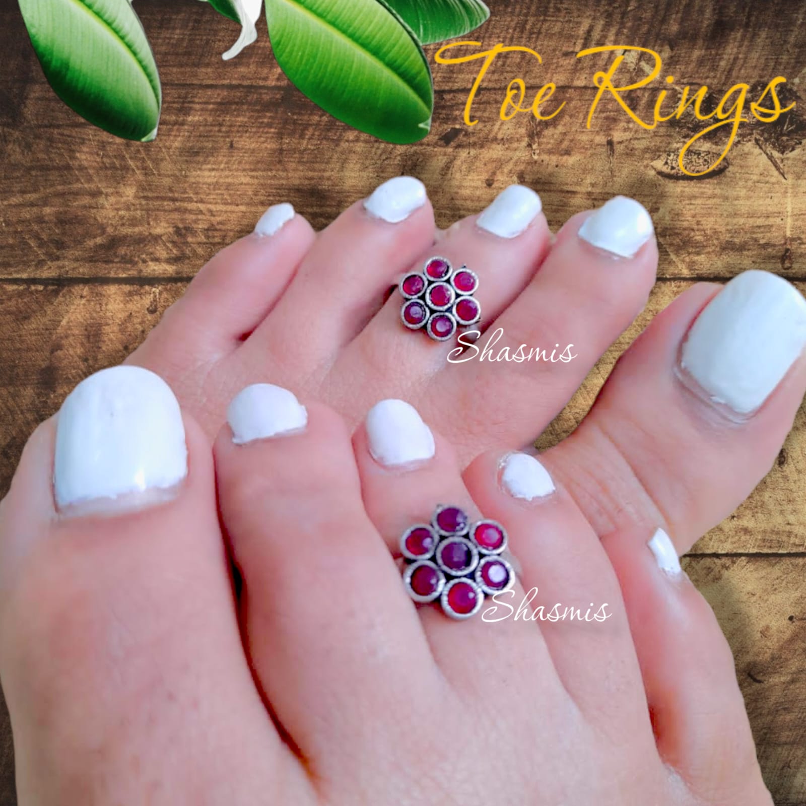 Red Color Toe Rings