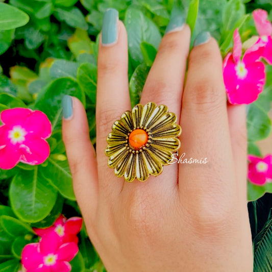 orange Flower Ring