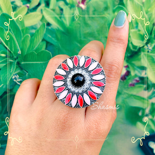 Red meenakari Ring