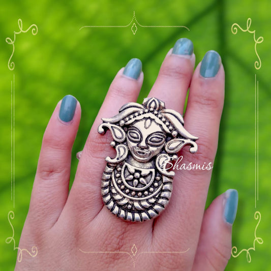Goddess Maa Oxidised Ring