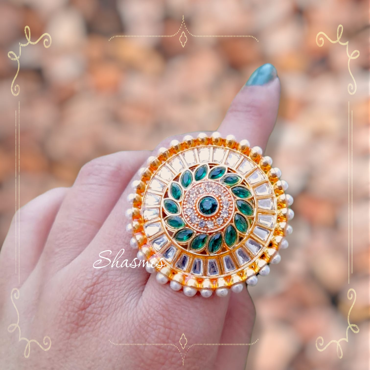 Kundan Gold Plated Ring