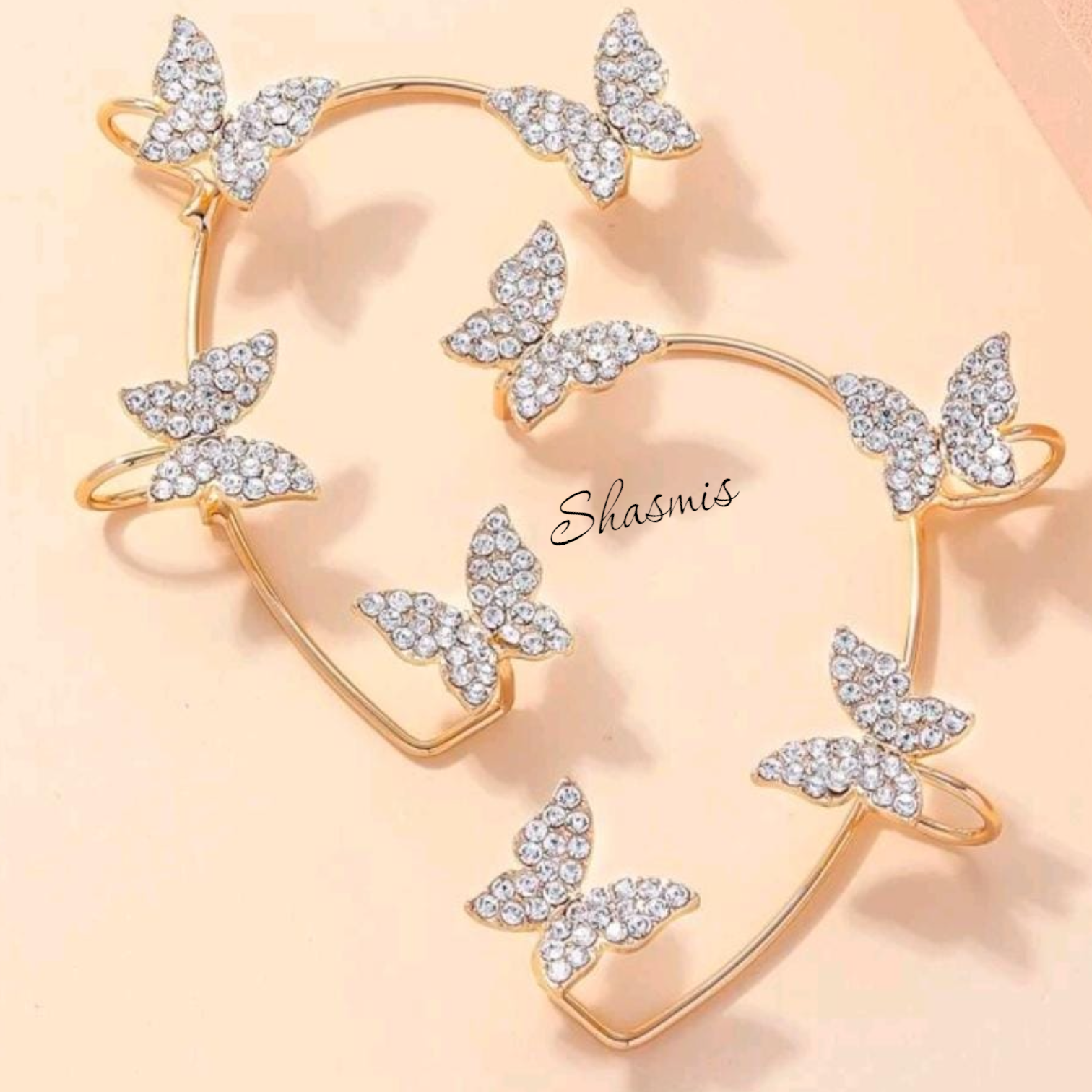 Gold Diamond Butterfly Earcuff