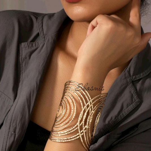 Over Lapping Hand Cuff Bracelets