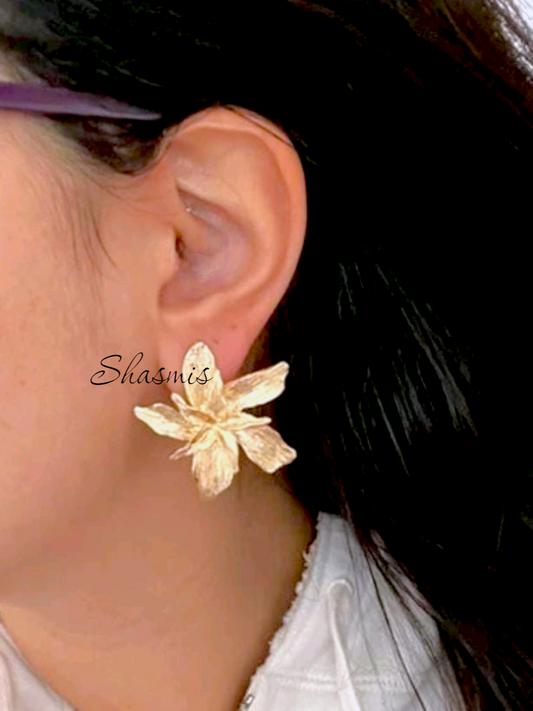 Gold Plated Flower Earring