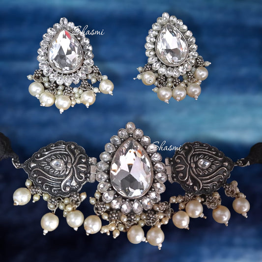 Diamond Choker Necklace Set 