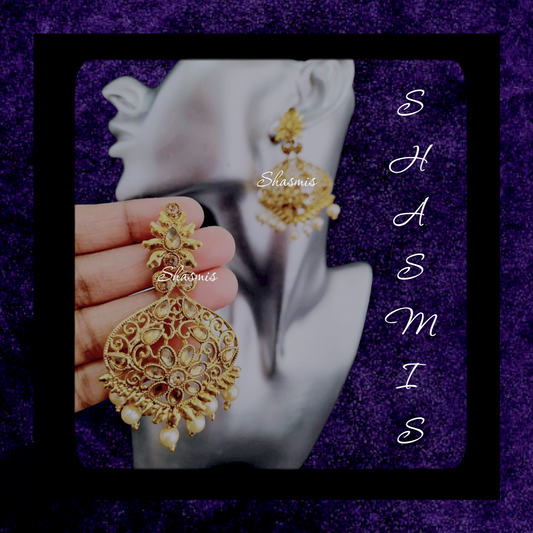 Golden Plated Diamond Earrings