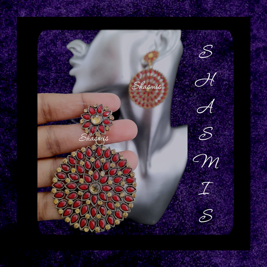 Meenakari Round shape design Earrings
