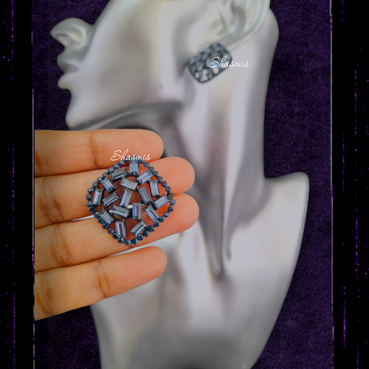 Grey Stone Studs Earrings