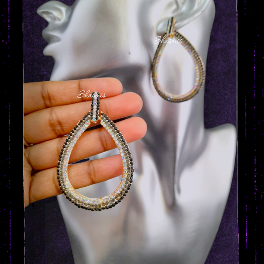Black Tear Drop Earrings