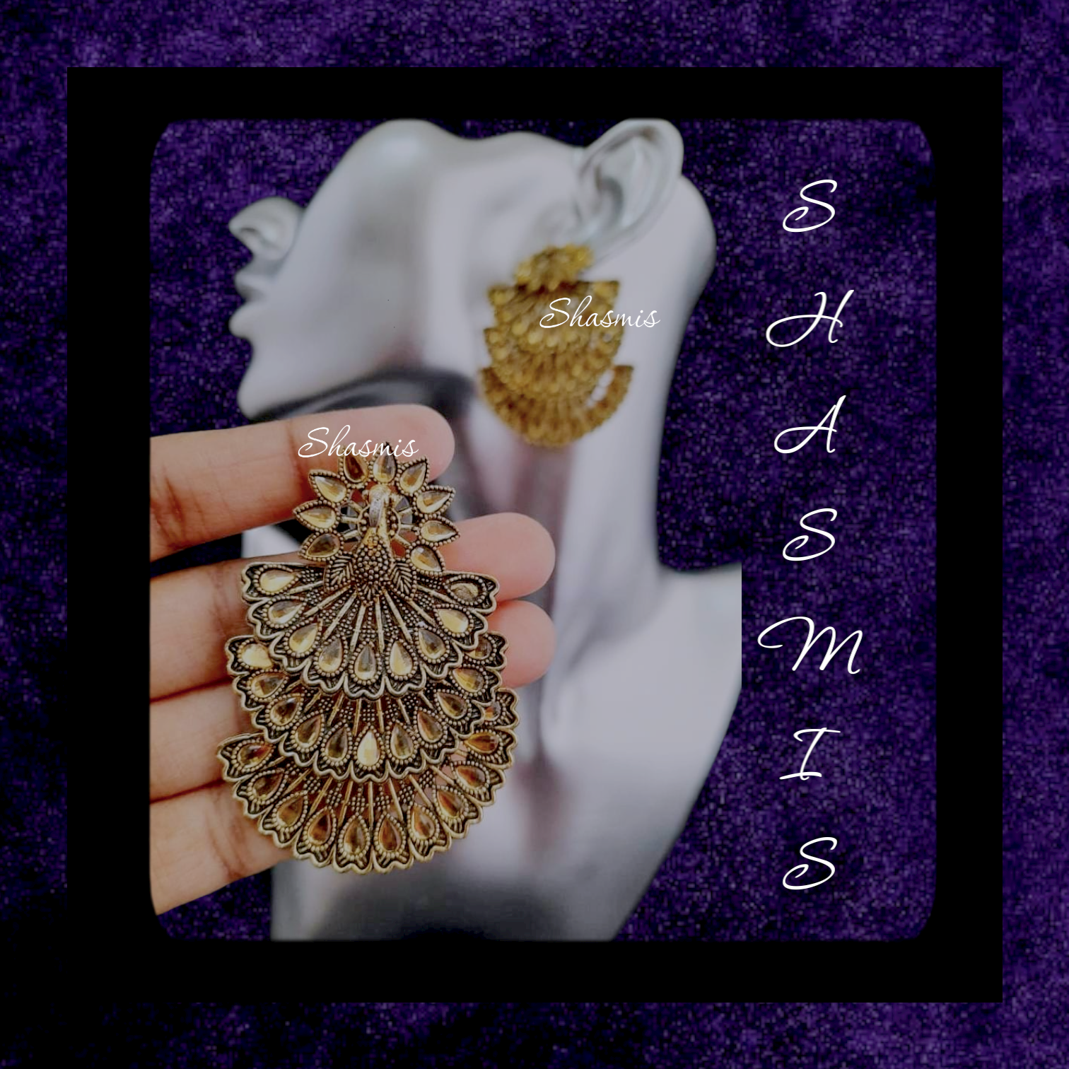 Peacock Layer Gold Earrings