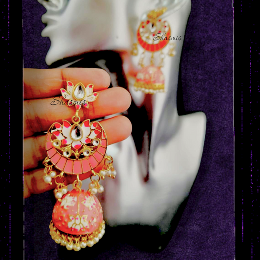 Pink Drop Earring Jhumka