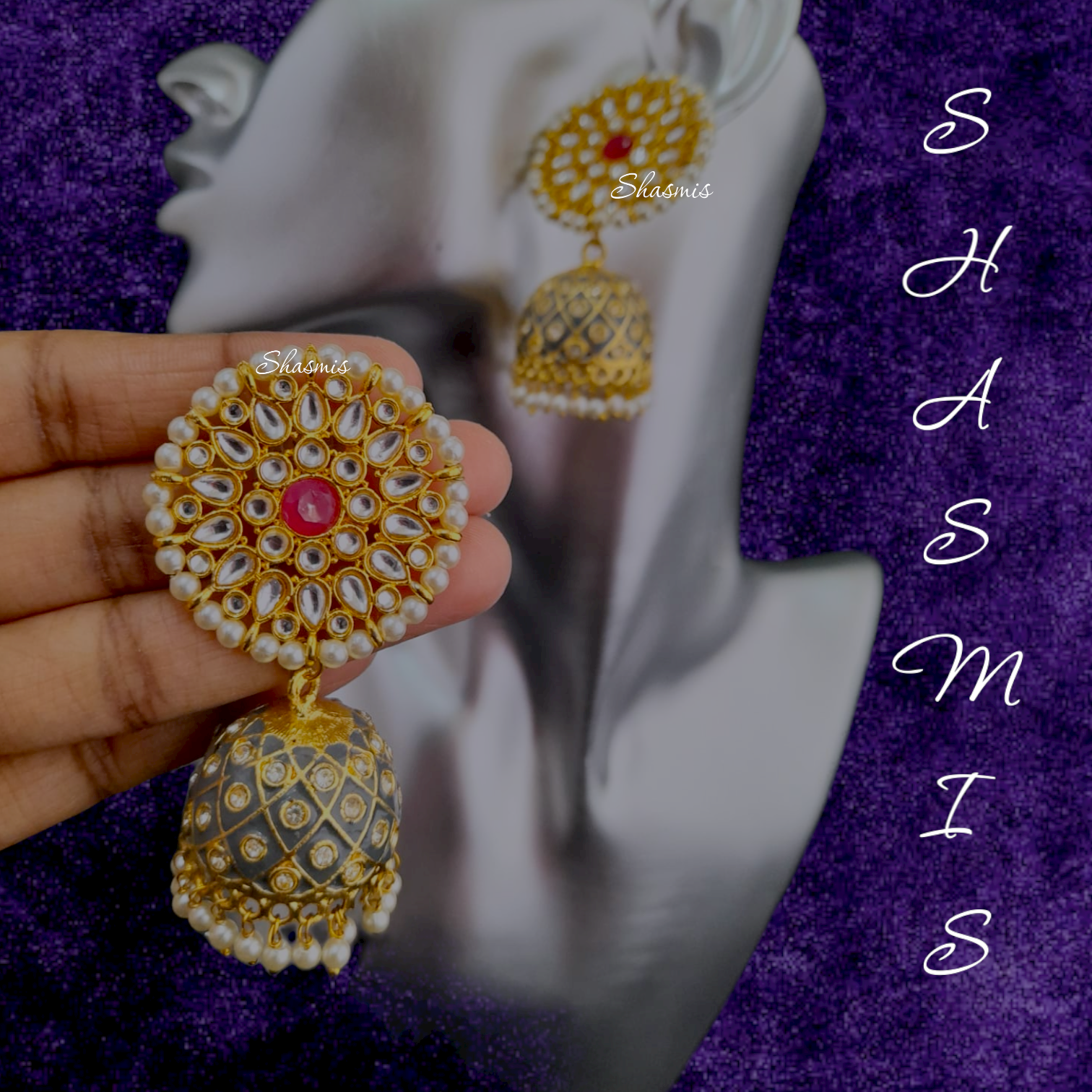 Grey jhumkas discount