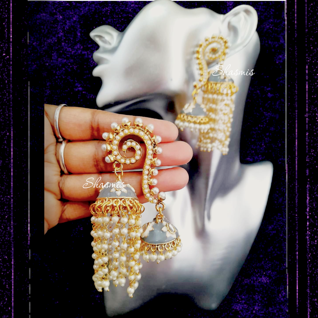 Diamond design ring style dangle CZ earrings - 1 – Simpliful Jewelry