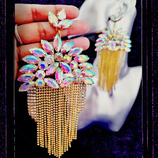 Rainbow Colour Cystal Long Earring