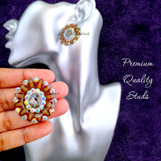 Brown Studs Diamond Earrings