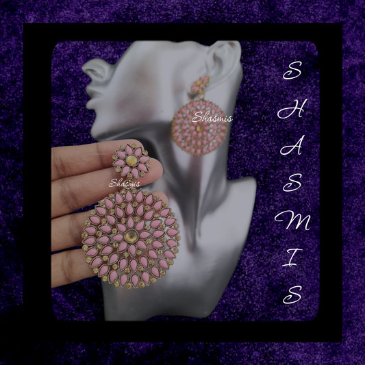 Pink Shade Meenakari Earrings